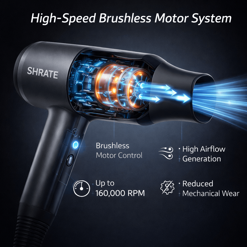 SHRATE Hair Dryer -High-Speed Brushless Motor System