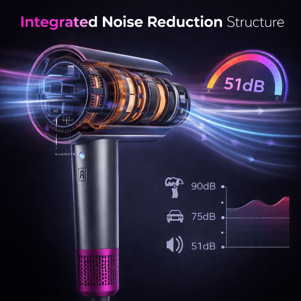 SHRATE Hair Drye - Integrated Noise Reduction Structure
