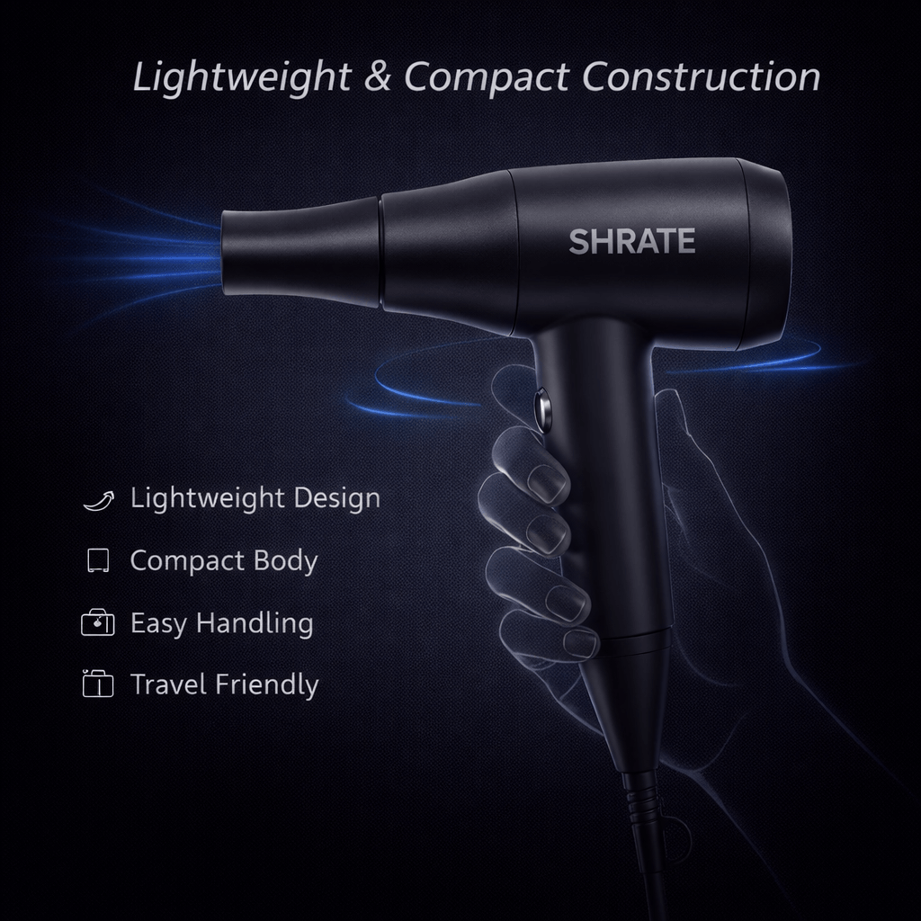 SHRATE Hair Dryer - Lightweight and Compact Construction