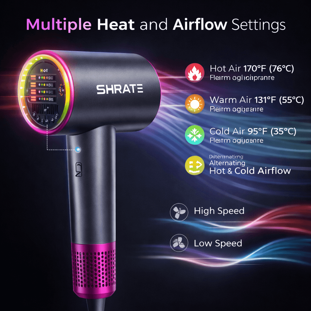 SHRATE Hair Drye - Multiple Heat and Airflow Settings