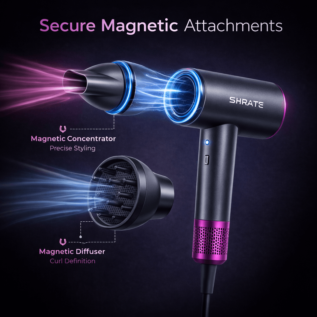 SHRATE Hair Drye - Secure Magnetic Attachments